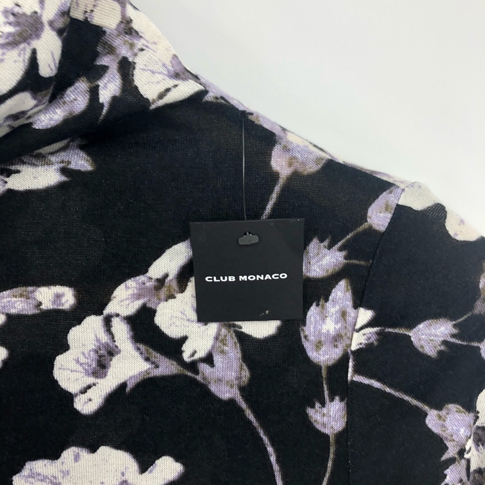 CLUB MONACO Julie Turtleneck Black Floral XS - Picture 5 of 7